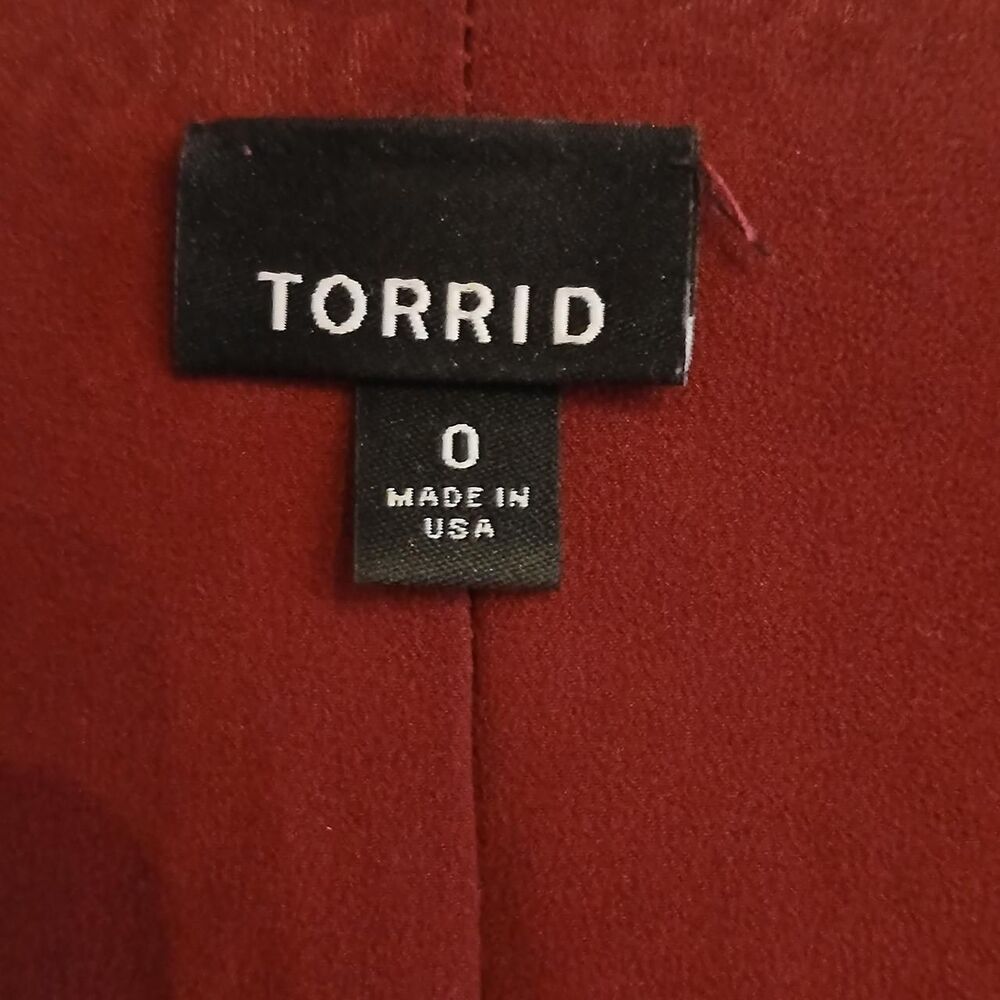 Romantic Torrid Burnout Velvet Open Blazer Cardigan Red Whimsygoth Boho Fairy - Picture 5 of 7